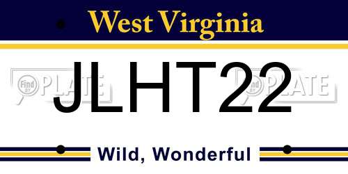 JLHT22 West Virginia License Plate