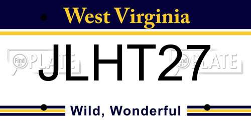 JLHT27 West Virginia License Plate