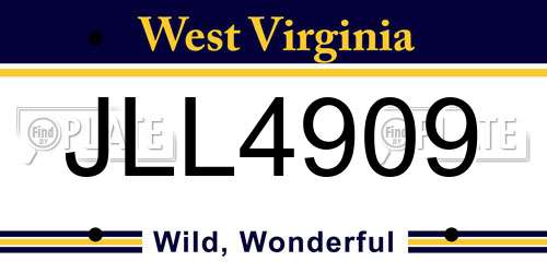 JLL4909 West Virginia License Plate