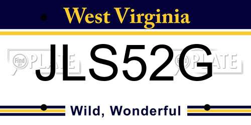 JLS52G West Virginia License Plate