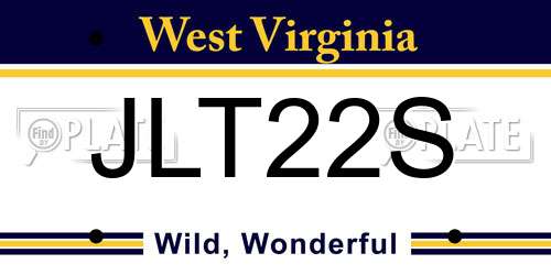 JLT22S West Virginia License Plate