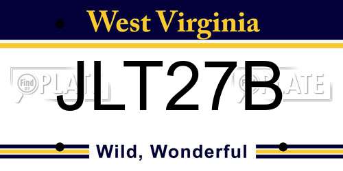 JLT27B West Virginia License Plate