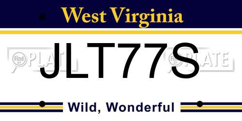 JLT77S West Virginia License Plate