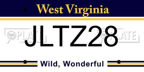 JLTZ28 West Virginia License Plate
