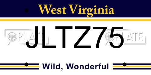 JLTZ75 West Virginia License Plate