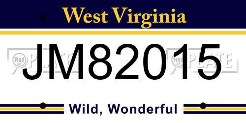 JM82015 West Virginia License Plate