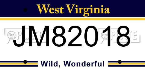 JM82018 West Virginia License Plate