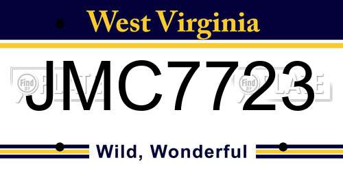 JMC7723 West Virginia License Plate