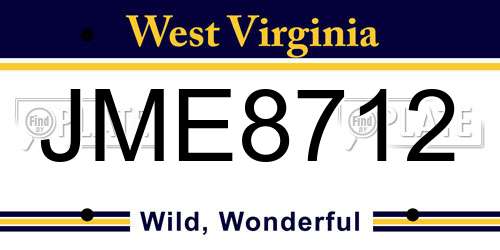 JME8712 West Virginia License Plate