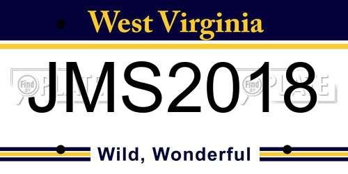 JMS2018 West Virginia License Plate