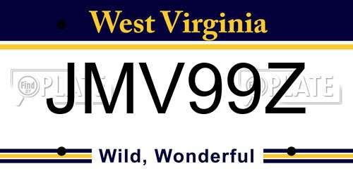 JMV99Z West Virginia License Plate