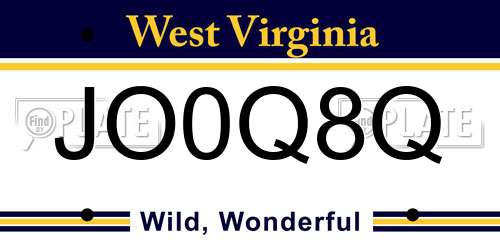 JO0Q8Q West Virginia License Plate