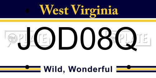 JOD08Q West Virginia License Plate