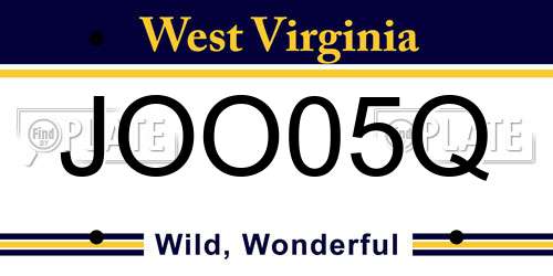 JOO05Q West Virginia License Plate