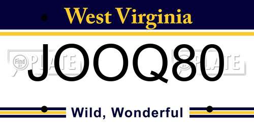 JOOQ80 West Virginia License Plate