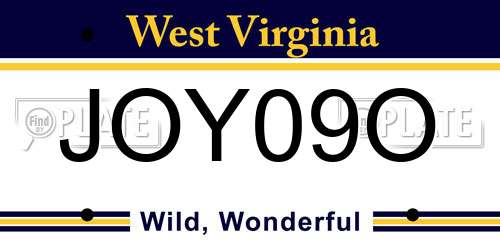 JOY09O West Virginia License Plate