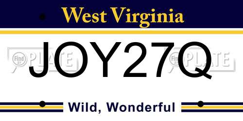 JOY27Q West Virginia License Plate