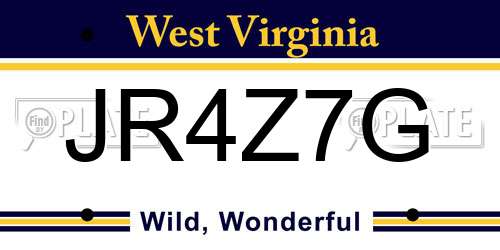 JR4Z7G West Virginia License Plate