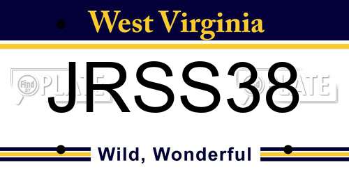 JRSS38 West Virginia License Plate