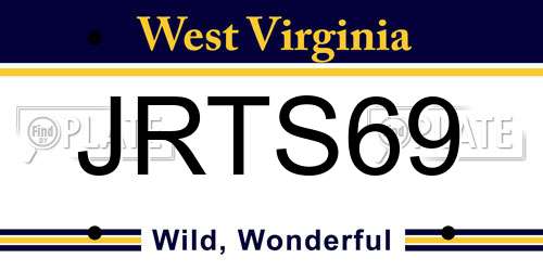 JRTS69 West Virginia License Plate