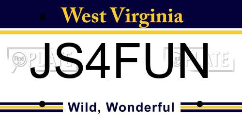 JS4FUN West Virginia License Plate