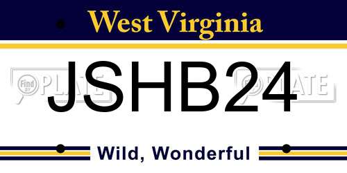 JSHB24 West Virginia License Plate