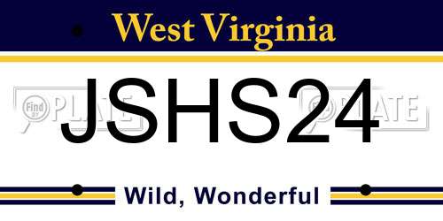 JSHS24 West Virginia License Plate