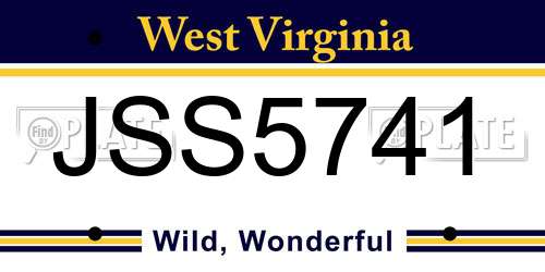 JSS5741 West Virginia License Plate