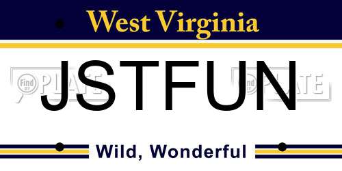 JSTFUN West Virginia License Plate