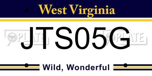 JTS05G West Virginia License Plate