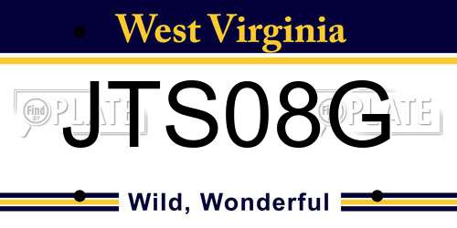 JTS08G West Virginia License Plate