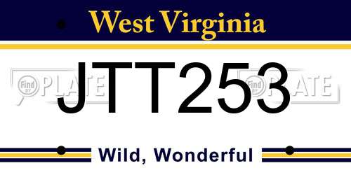 JTT253 West Virginia License Plate