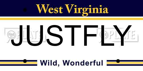 JUSTFLY West Virginia License Plate