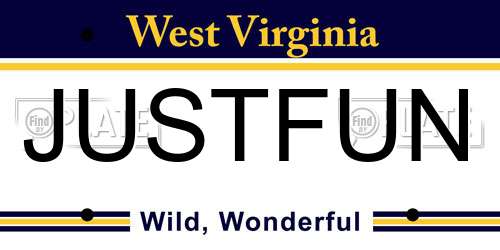 JUSTFUN West Virginia License Plate