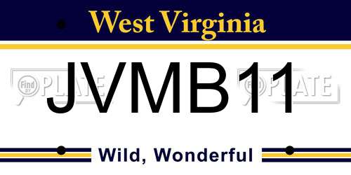 JVMB11 West Virginia License Plate