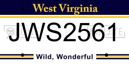 JWS2561 West Virginia License Plate