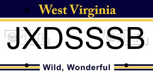 JXDSSSB West Virginia License Plate