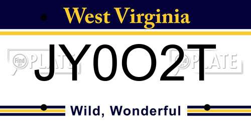 JY0O2T West Virginia License Plate