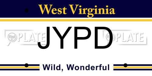 JYPD West Virginia License Plate