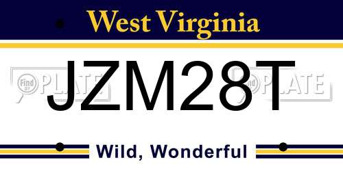 JZM28T West Virginia License Plate