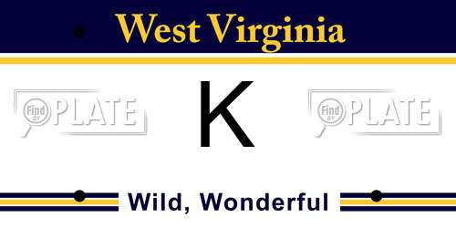 K West Virginia License Plate