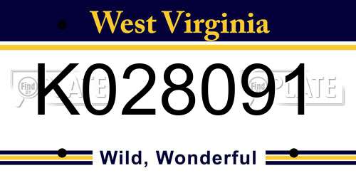 K028091 West Virginia License Plate