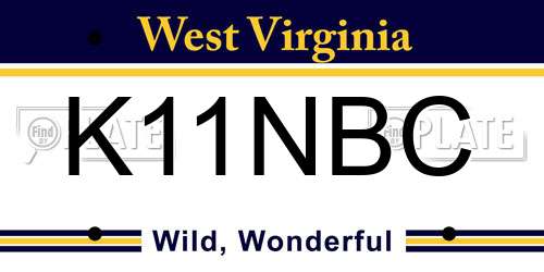 K11NBC West Virginia License Plate