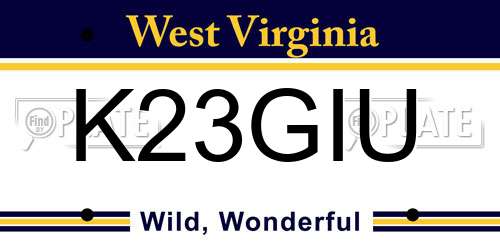 K23GIU West Virginia License Plate