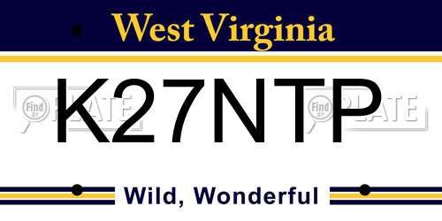K27NTP West Virginia License Plate