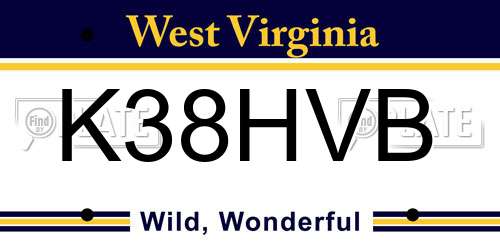 K38HVB West Virginia License Plate