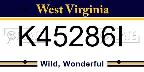 K45286I West Virginia License Plate