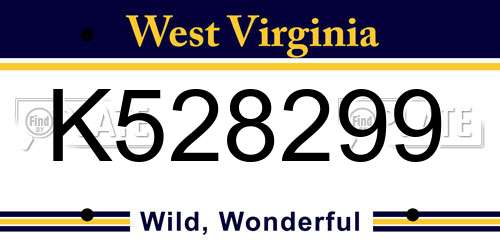 K528299 West Virginia License Plate