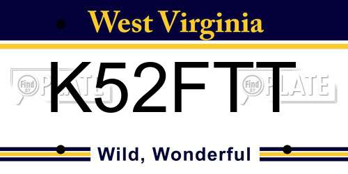 K52FTT West Virginia License Plate