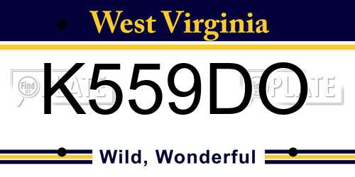 K559DO West Virginia License Plate
